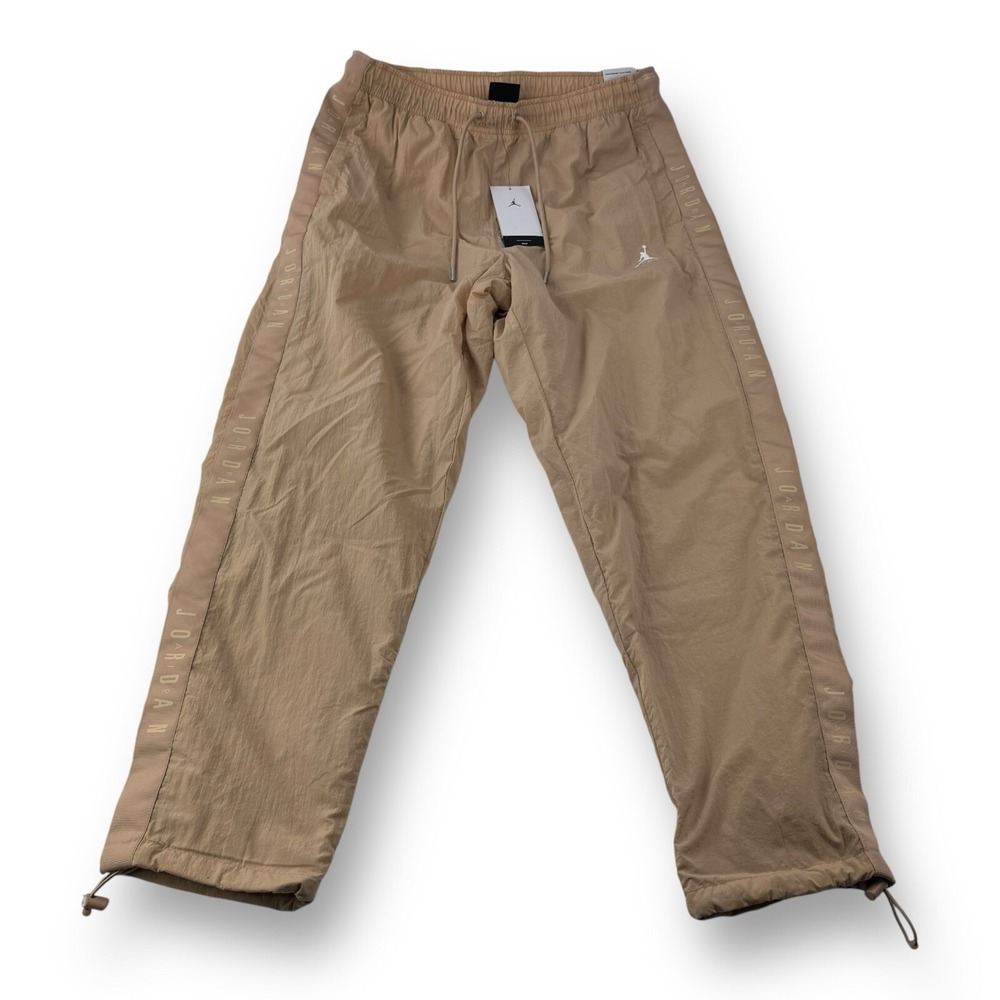 Jordan Jumpman NWT Essential Tape Side Leg Stripe Nylon Warm Up Pants Beige L